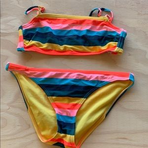 2 piece multi color bathing suit